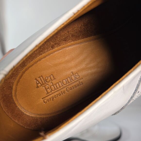 Allen Edmonds Linwood Golf Shoes Men\'s 9D White Leather USA EUC Original Golf main image 8